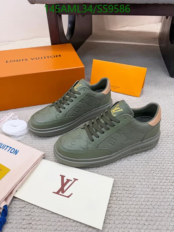 Louis Vuitton Men's Green Leather Monogram Sneakers - Size [Insert Size Here]