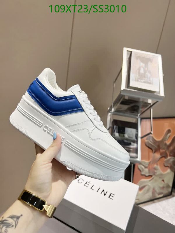 Celinee Women's White & Blue Leather Platform Sneakers - EU 35-40