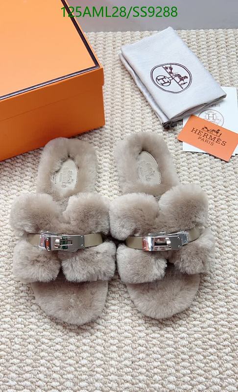 Hermès Women's Sheepskin Wool Slippers with Genuine Leather Sole