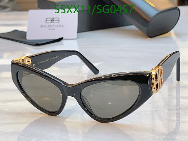 Balenciaga BB Logo Cat-Eye Sunglasses - Black & Gold