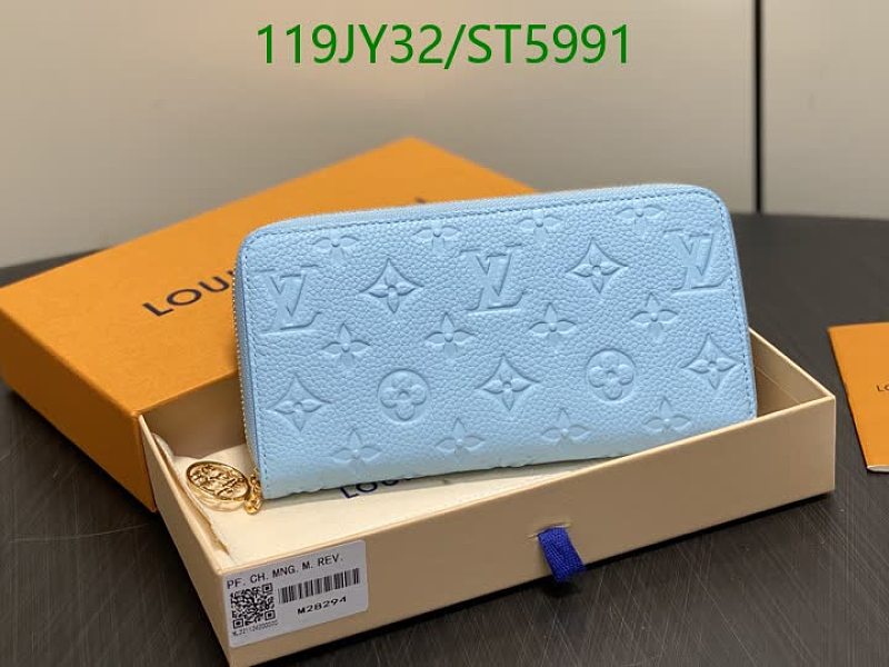 Louis Vuitton Monogram Embossed Zip Around Wallet - Genuine Leather