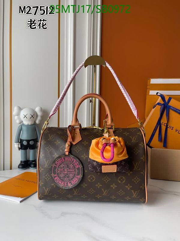 Louis Vuitton Speedy 30 Monogram Canvas Bag with Pink Trim