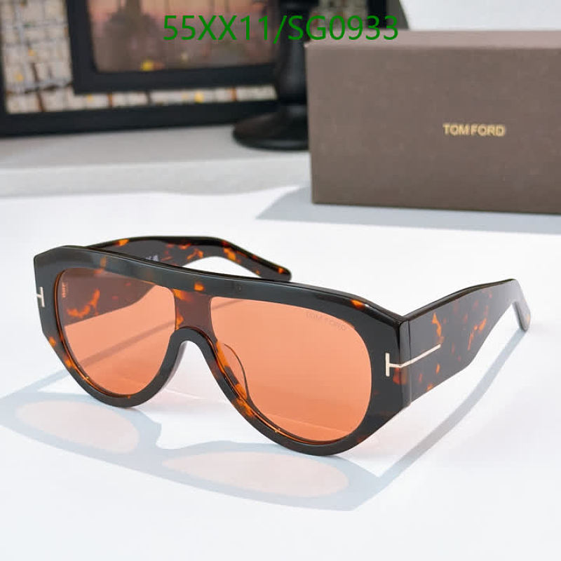 Tom Ford Women's Tortoiseshell Oversized Sporty Sunglasses with Orange Lenses