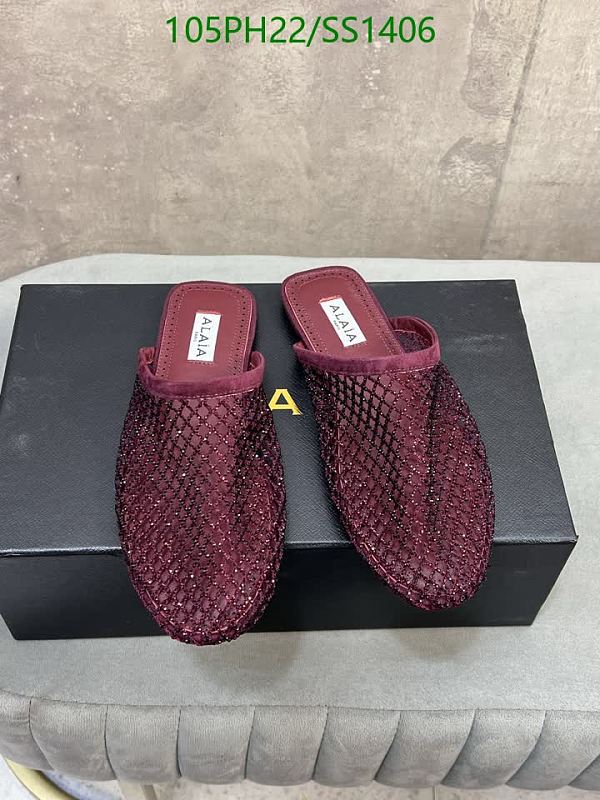 Alaia Women's Burgundy Mesh & Sheepskin Slip-On Shoes - EU 35-42