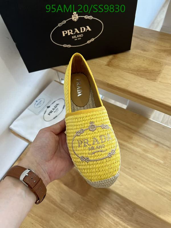 Prada Women's Yellow Espadrille Flats - Genuine Leather & Cloth