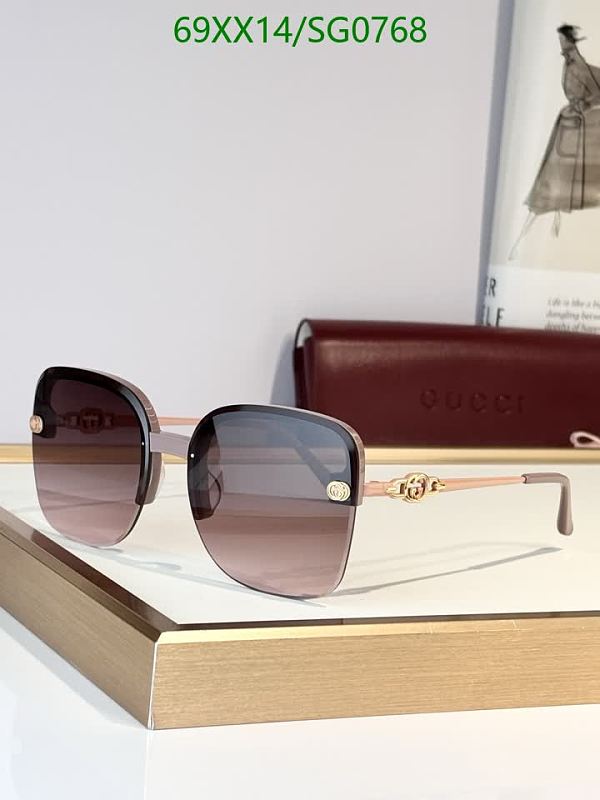 Gucci Oversized Rimless Gradient Lens Sunglasses for Women