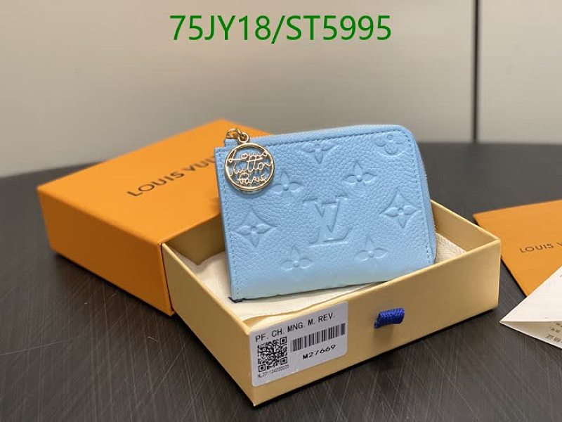 Louis Vuitton Zipped Coin Purse Monogram Empreinte Leather Light Blue