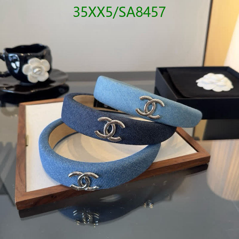 Chanel Denim Headband with Interlocking CC Logo